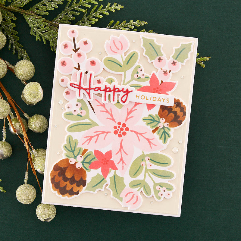 Spellbinders Glimmer Hot Foil Plate & Die Set - Christmas Die & Glimmer Sentiments, GLP-422