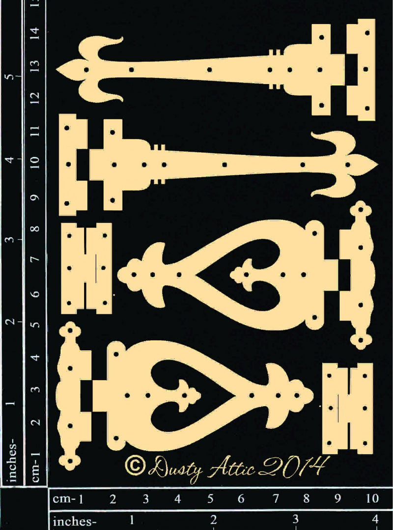 Dusty Attic Chipboard 4x6 - Hinges, DA0509