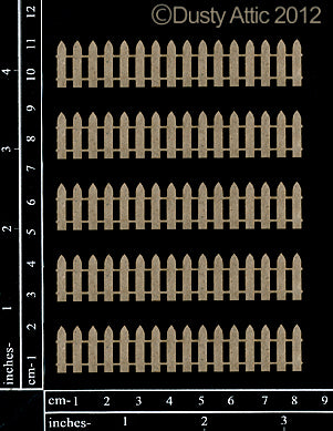 Dusty Attic Chipboard 4x4 - Mini Picket Fence, DA0698