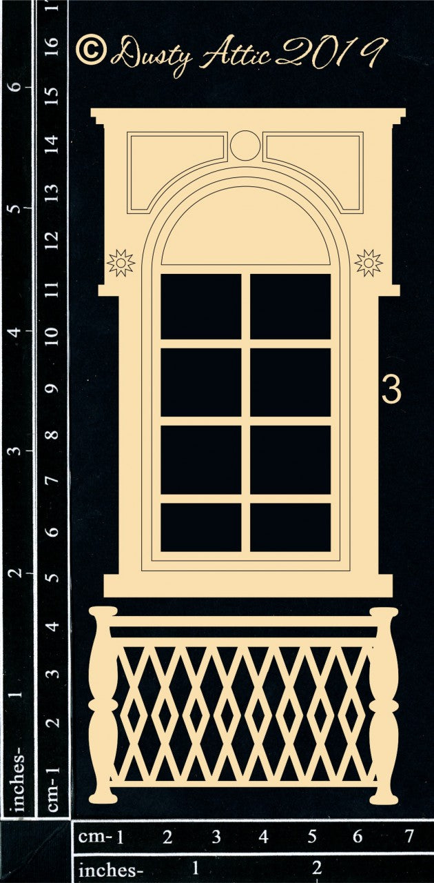 Dusty Attic Chipboard 3x6 - Juliette Balcony