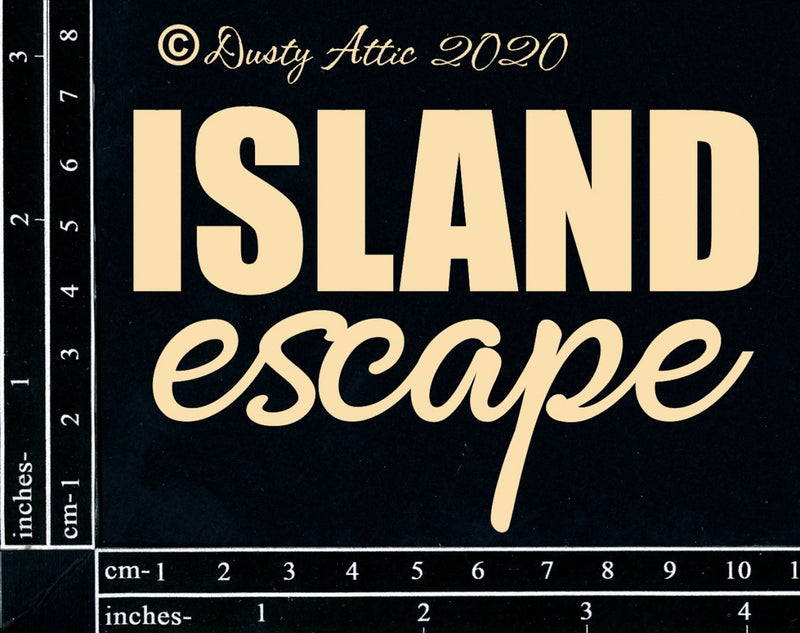 Dusty Attic Chipboard 3x5 - Island Escape, DA2471