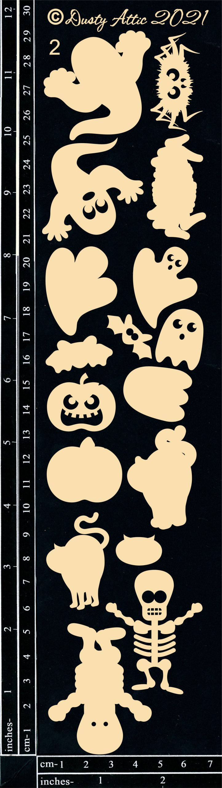 Dusty Attic Chipboard 3x12 - Halloweenies