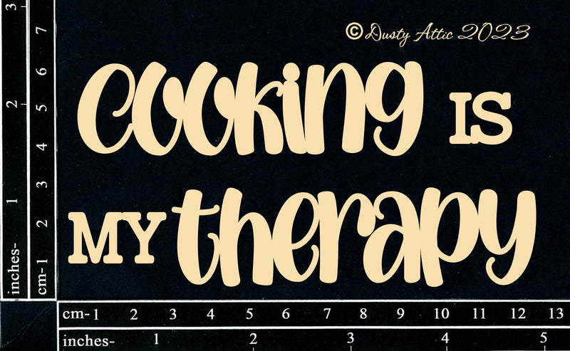 Dusty Attic Chipboard 3x5 - Cooking is my Therapy, DA3528