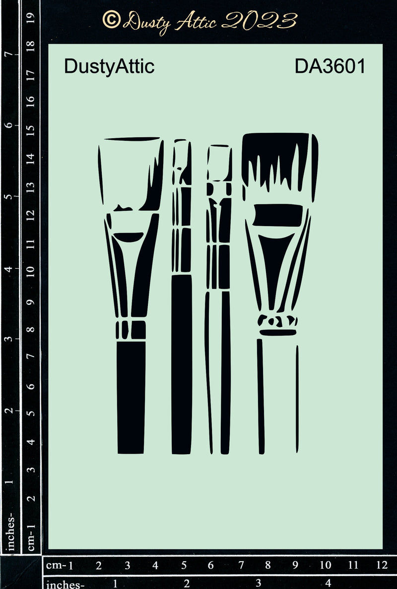 Dusty Attic Stencil 5x7 - Paintbrushes, DA3601