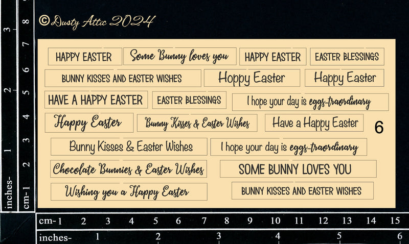 Dusty Attic Chipboard 3x6 - Card Sentiments - Easter