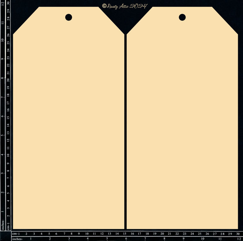 Dusty Attic Chipboard - Extra Large Tag Set 2pc, DA3784