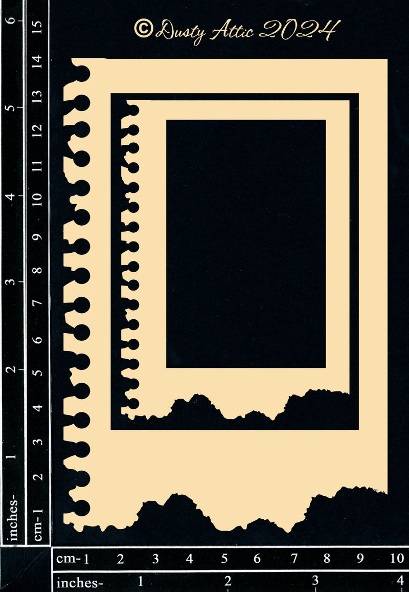 Dusty Attic Chipboard 4x6 - Torn Notebook Frame 2pc, DA3792