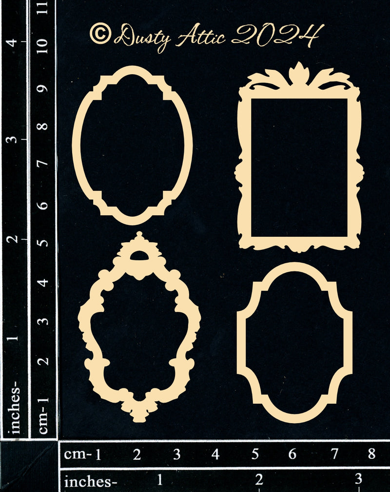 Dusty Attic Chipboard 3x4 - Mini Elegant Frames, DA3838