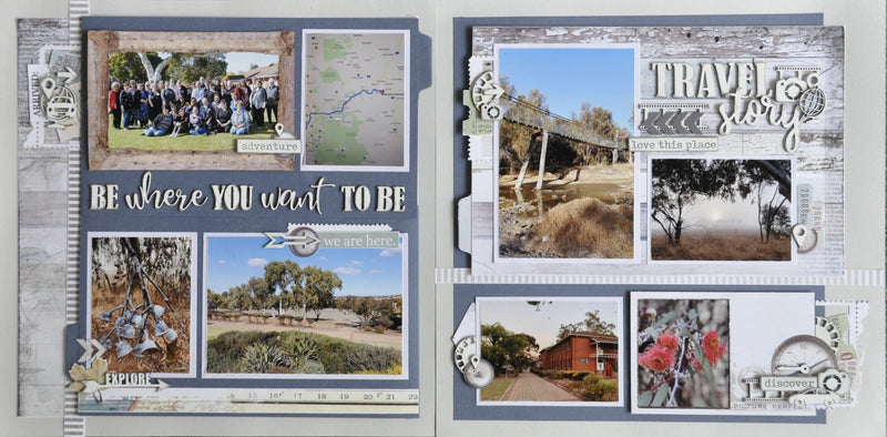 Dusty Attic Custom Mixed Chipboard 12x6 - Travel Story, DACC08