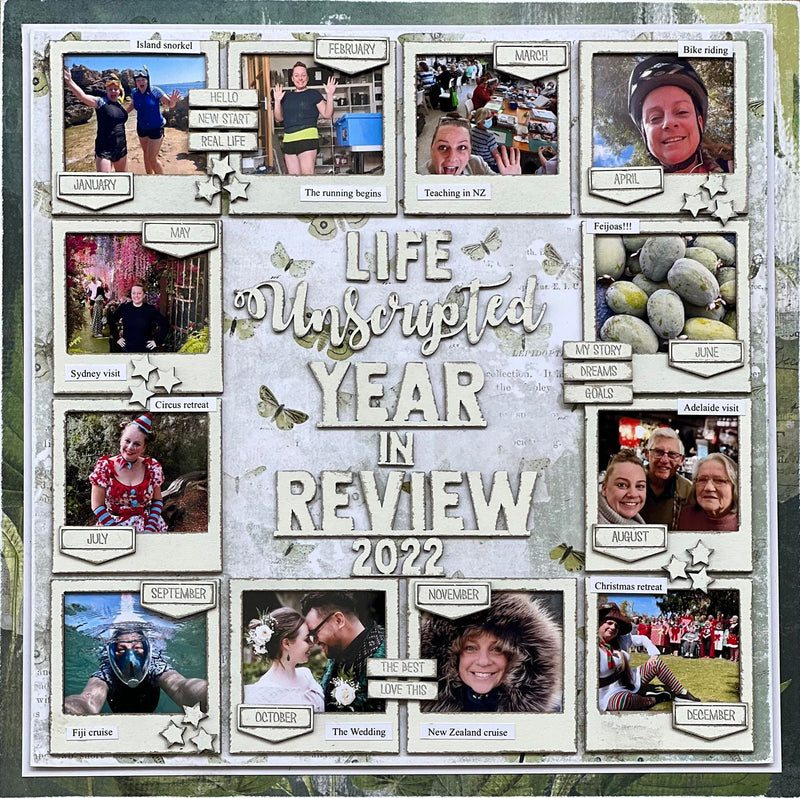 Dusty Attic Chipboard 12x12 - A Year in Review Mixed Sheet, DAMC9A