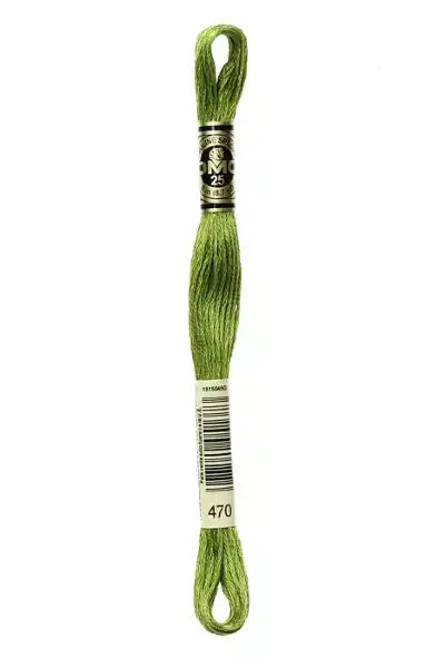 DMC 6-Std Embroidery Cotton Floss 8.7yd - Olive Green (Light Avocado Green), DMC470