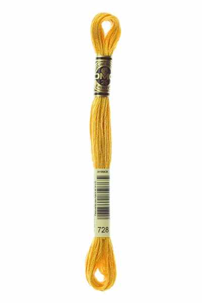 DMC 6-Strand Embroidery Cotton Floss 8.7yd - Mustard (Topaz - Lighter Than 783), DMC728