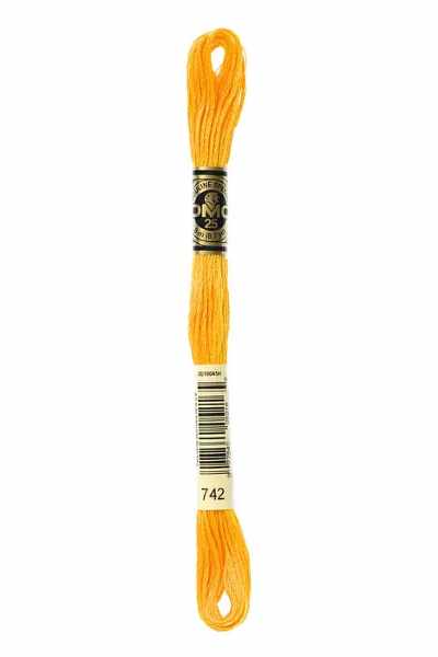 DMC 6-Strand Embroidery Cotton Floss 8.7yd - Clementine (Light Tangerine), DMC742