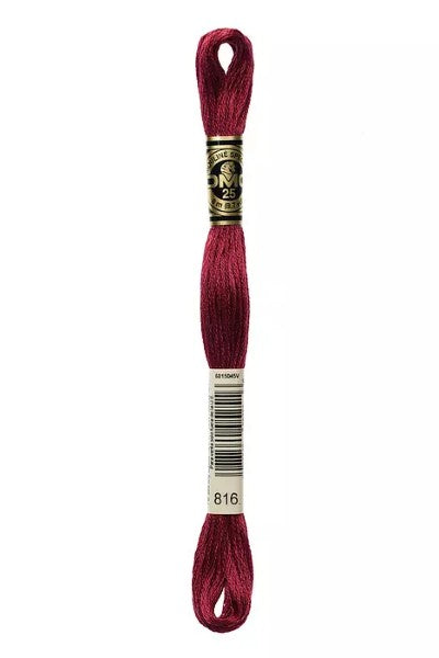 DMC 6-Strand Embroidery Cotton Floss 8.7yd -Cherry Red (Garnet), DMC816