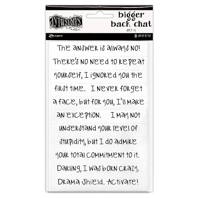 Dylusions Creative Dyary Bigger Back Chat Stickers - White, Set