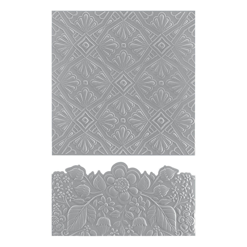 Spellbinders 3D Embossing Folder - Luxe Backdrop & Border, E3D-075