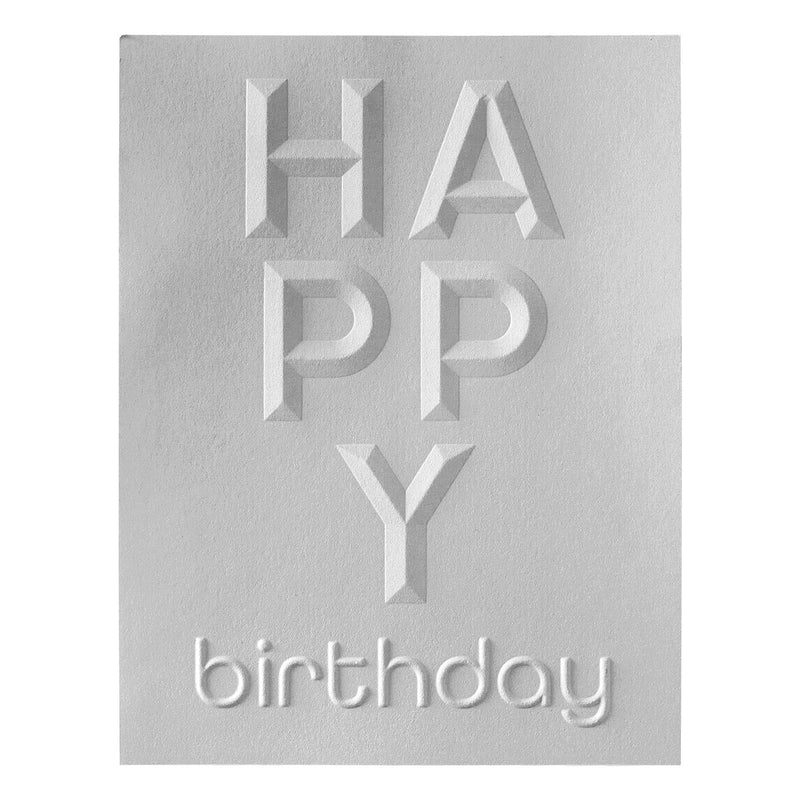 Spellbinders 3D Embossing Folder - Beveled Happy Birthday A2 Cardfront, E3D-092