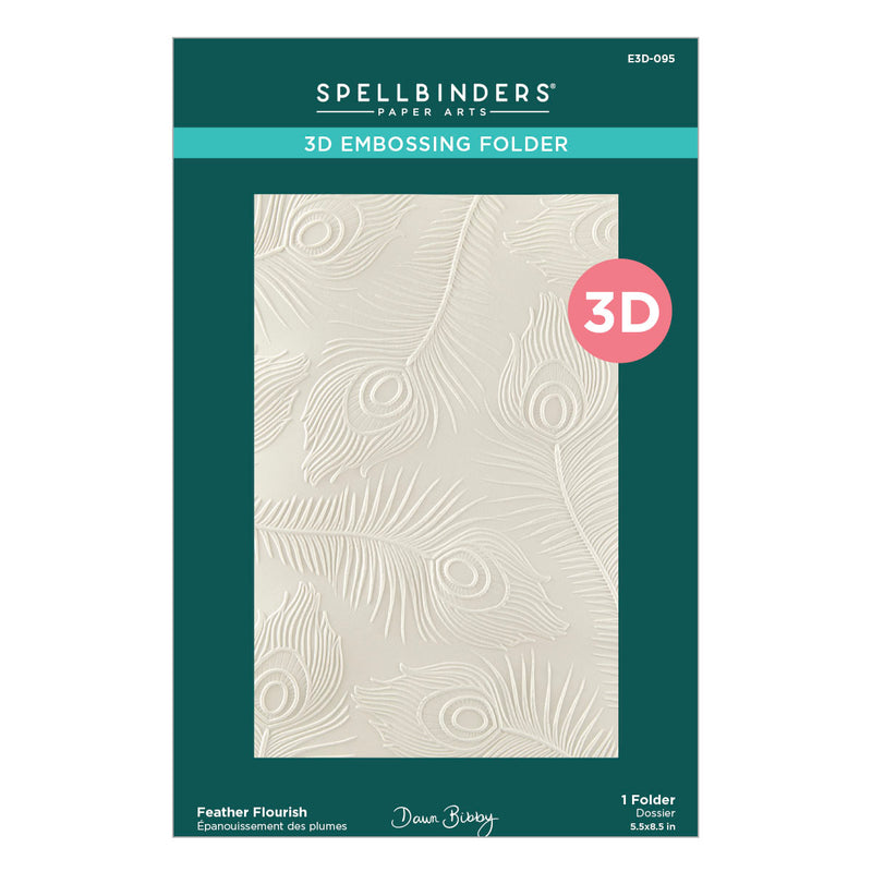 Spellbinders 3D Embossing Folder - Feather Flourish, E3D-095 by Dawn Bibby