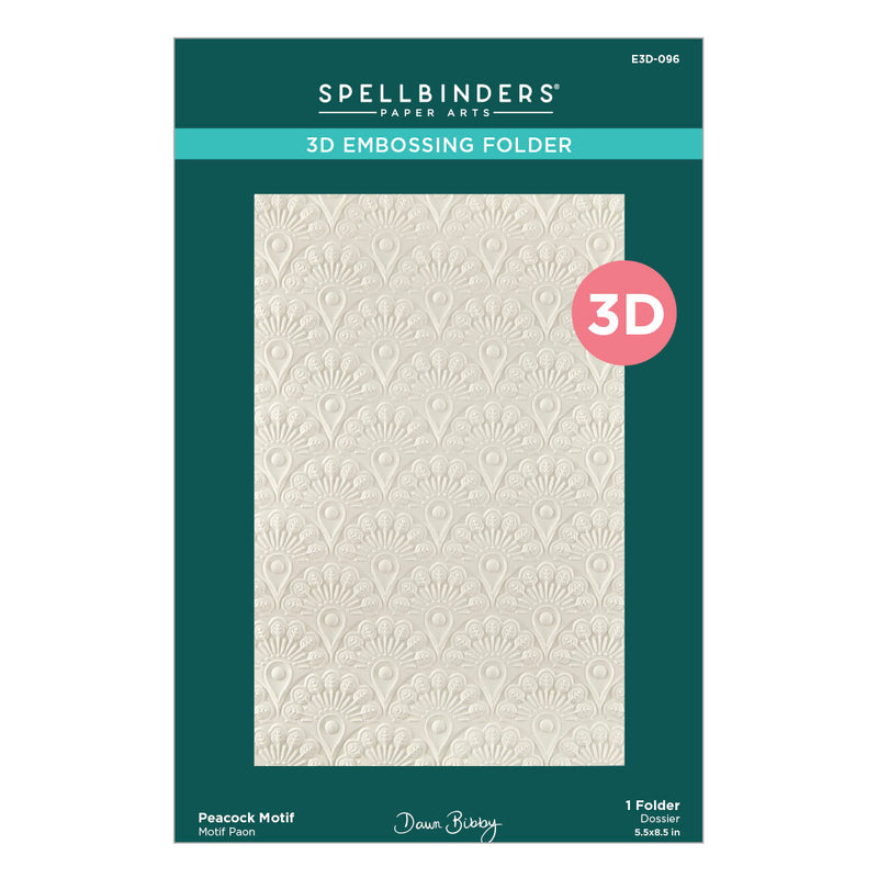 Spellbinders 3D Embossing Folder - Peacock Motif, E3D-096 by Dawn Bibby