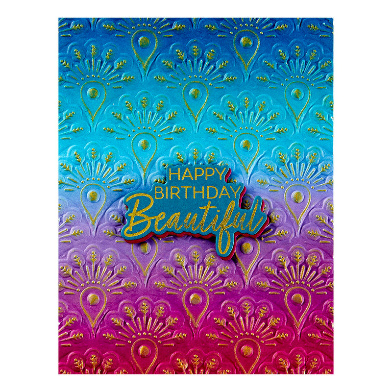 Spellbinders 3D Embossing Folder - Peacock Motif, E3D-096 by Dawn Bibby