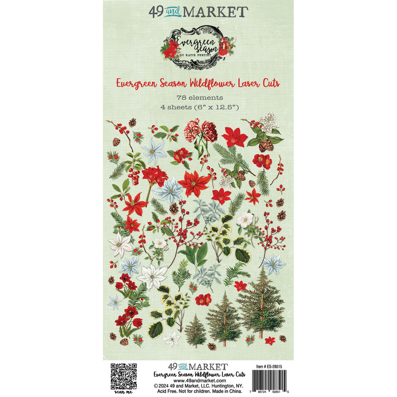 49 & Market - Laser Cut Elements - Wildflorers - Evergreen Season, ES-28515