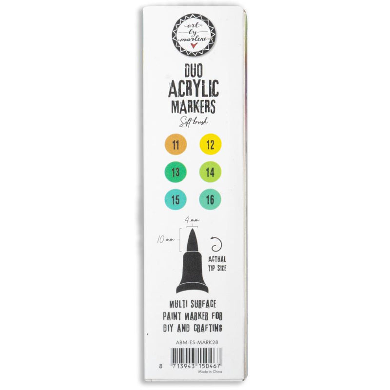 Studio Light Art By Marlene Duo Acrylic Markers 3/Pk - Nr 28 Greens, ESMARK28