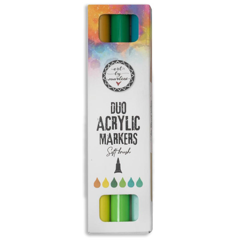 Studio Light Art By Marlene Duo Acrylic Markers 3/Pk - Nr 28 Greens, ESMARK28