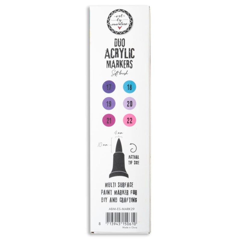 Studio Light Art By Marlene Duo Acrylic Markers 3/Pk - Nr 29 Purples, ESMARK29