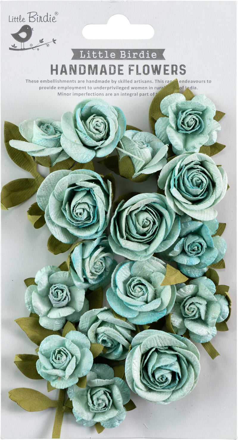 Little Birdie Foina Paper Flowers - Ocean Mist, CR91568