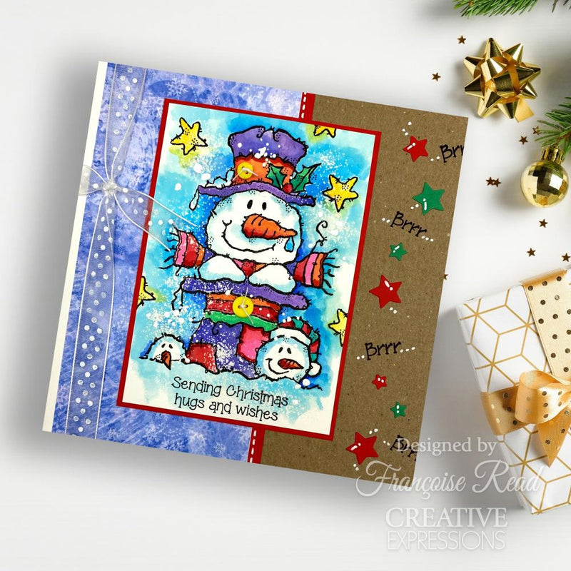 Creative Expressions 4x6 Stamp Set - Woodware - Top Hat Snowman, FRS1056