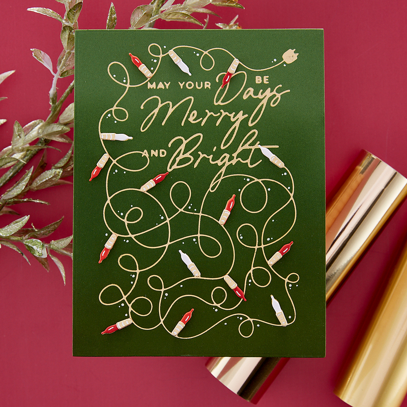 Spellbinders Glimmer Hot Foil Plate & Die Set - De-Light-Ful Christmas, GLP-381