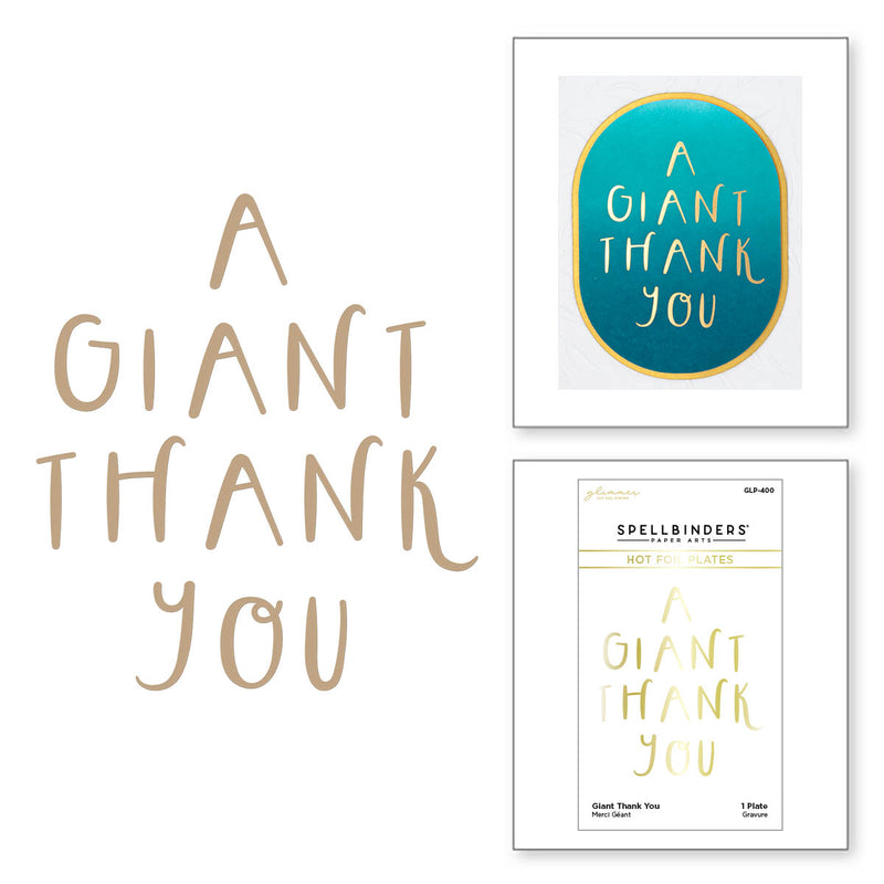 Spellbinders Glimmer Hot Foil Plate - Giant Thank You, GLP-400