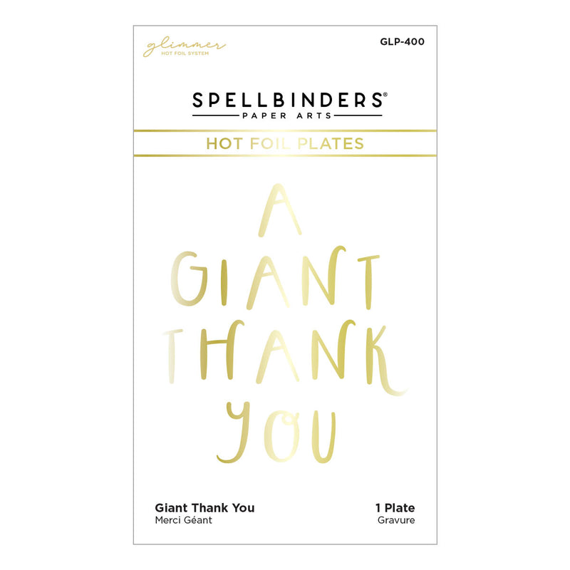 Spellbinders Glimmer Hot Foil Plate - Giant Thank You, GLP-400