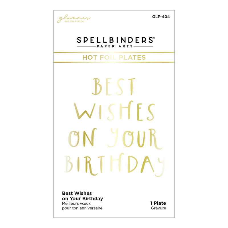 Spellbinders Glimmer Hot Foil Plate - Best Wishes on Your Birthday, GLP-404