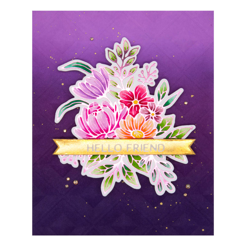 Spellbinders Glimmer Plate & Die Set - Hexi-Gem Blooms, GLP-409