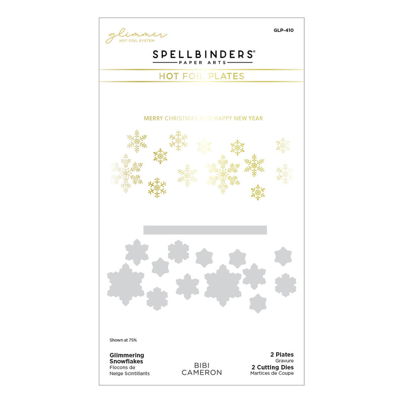 Spellbinders Glimmer Hot Foil Plate & Die Set - Glimmering Snowflakes, GLP-410