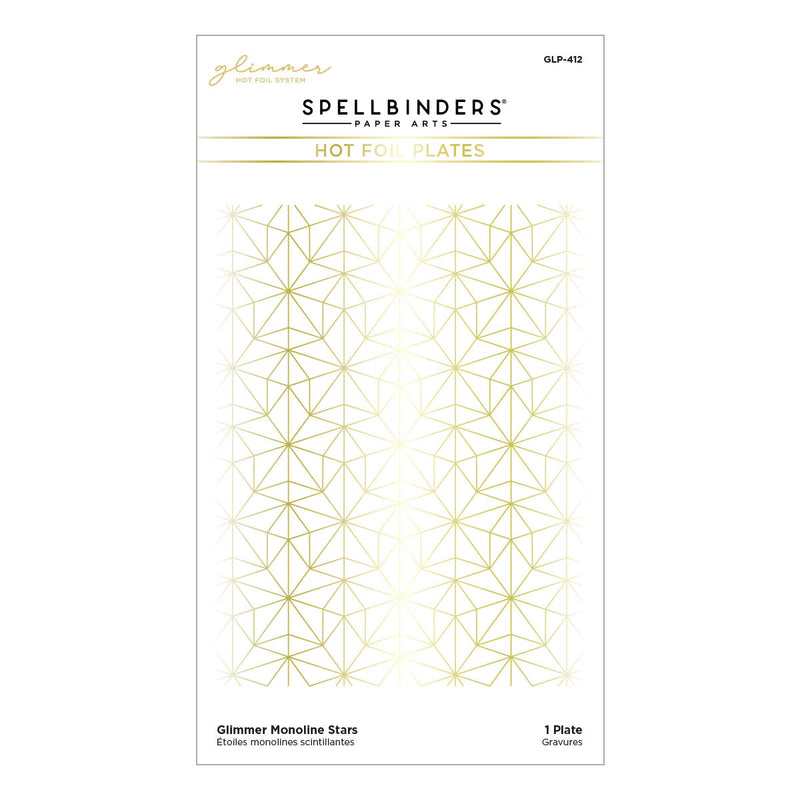 Spellbinders - Glimmer Monoline Stars Hot Foil Plate, GLP-412