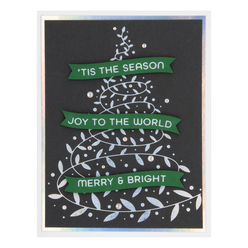 Spellbinders Glimmer Hot Foil Plate & Die Set - Comfort & Joy Sentiments, GLP-415