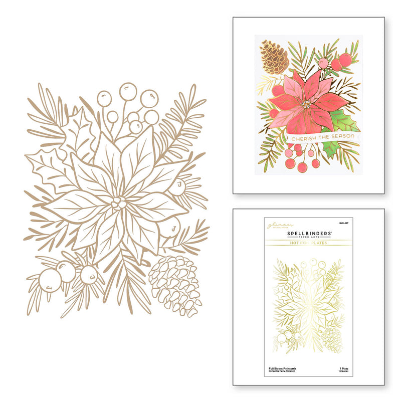 Spellbinders - Glimmer Full Bloom Poinsettia Hot Foil Plate, GLP-427