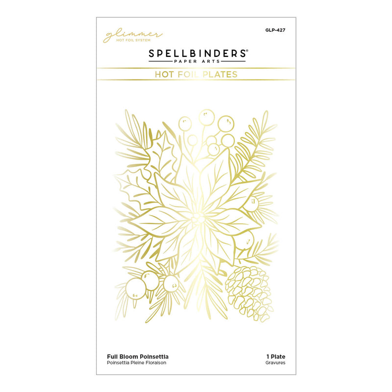 Spellbinders - Glimmer Full Bloom Poinsettia Hot Foil Plate, GLP-427