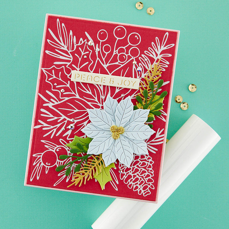 Spellbinders - Glimmer Full Bloom Poinsettia Hot Foil Plate & Stencil Bundle, BD-0774