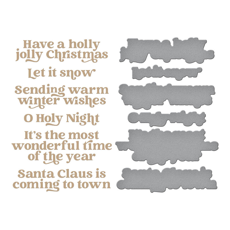 Spellbinders Glimmer Hot Foil Plate & Die Set - Wonderful Winter Sentiments, GLP-433 by: Simon Hurley