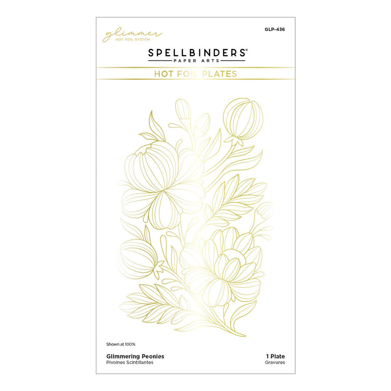 Spellbinders Glimmer Hot Foil Plate  - Glimmering Peonies, GLP-436