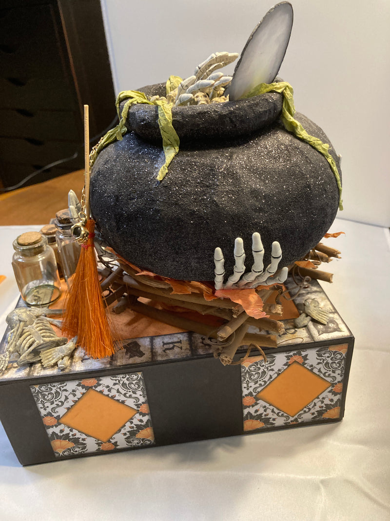 Handmade Treasure - Witch's Cauldron Decor Piece with Mini Album, HTWC