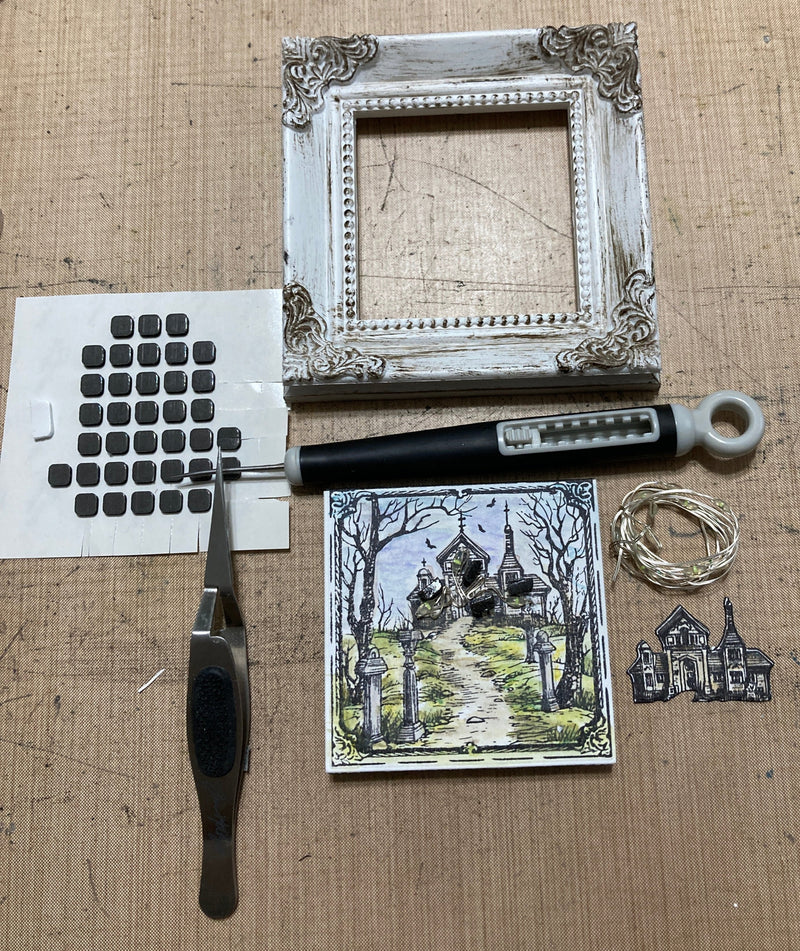 3x3 Frame with Canvas - Black (canvas), set of 2 each, for the Tim Holtz project shown