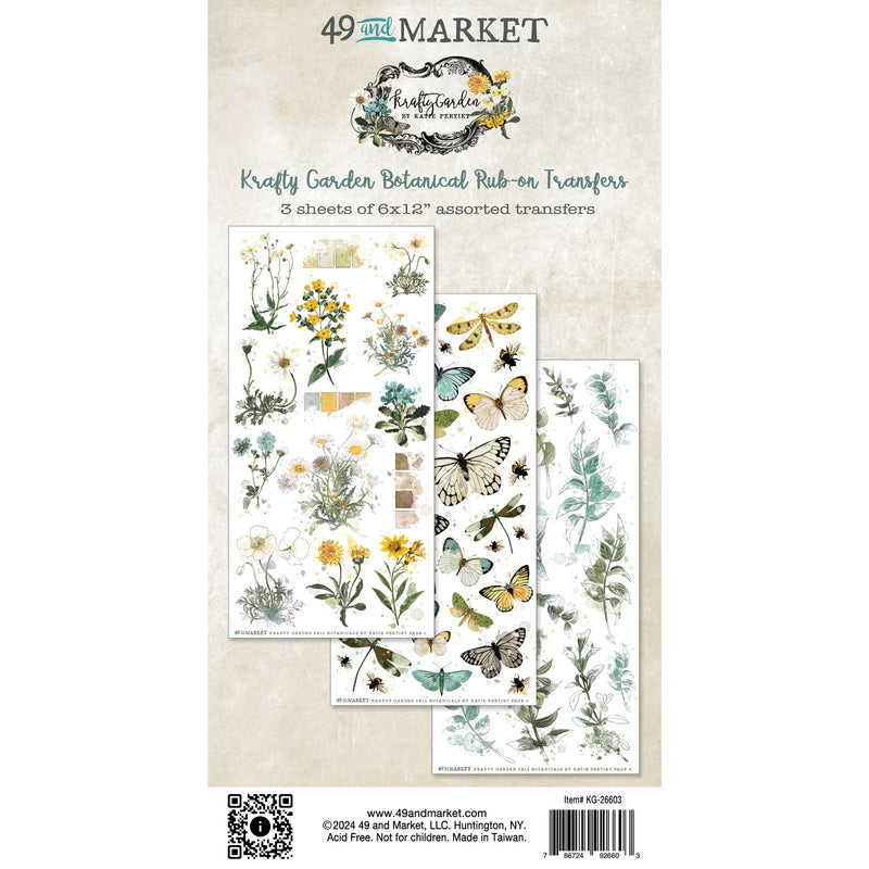 49 & Market Rub-On Transfers: Botanical - Krafty Garden, KG26603