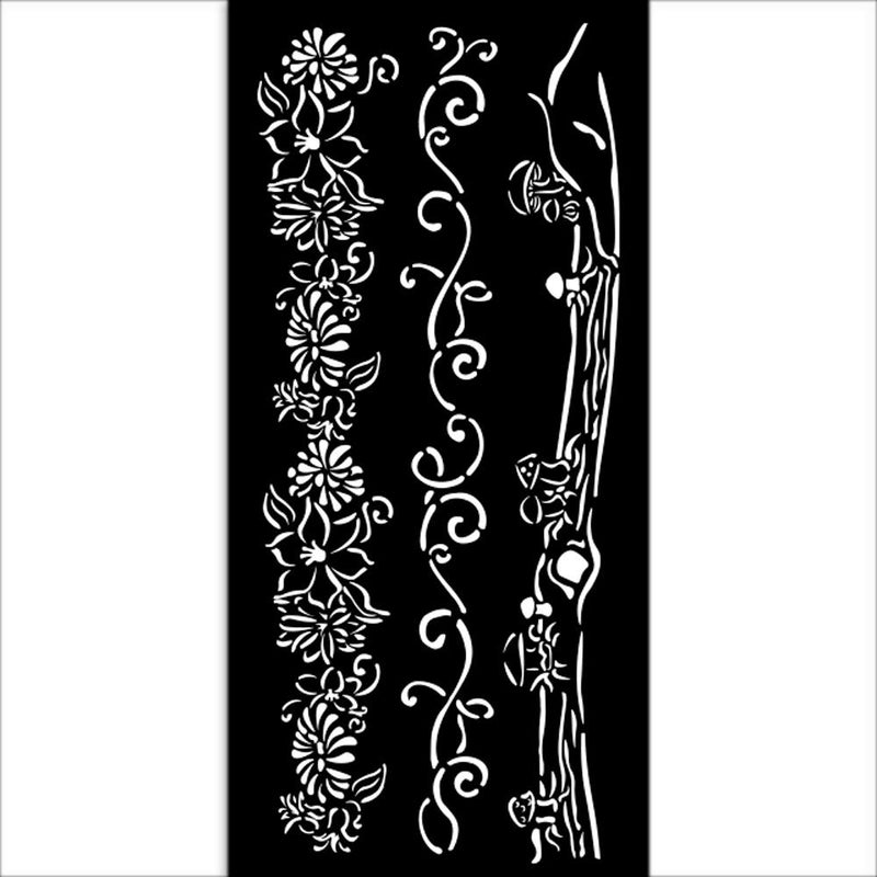 Coming Soon - Stamperia Stencil - Hidden Grove - 3 Borders, KSTDL114