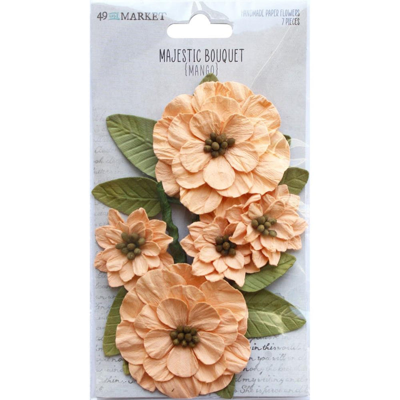 49 and Market Paper Flowers - Majestic Bouquet - Mango, MB-34161