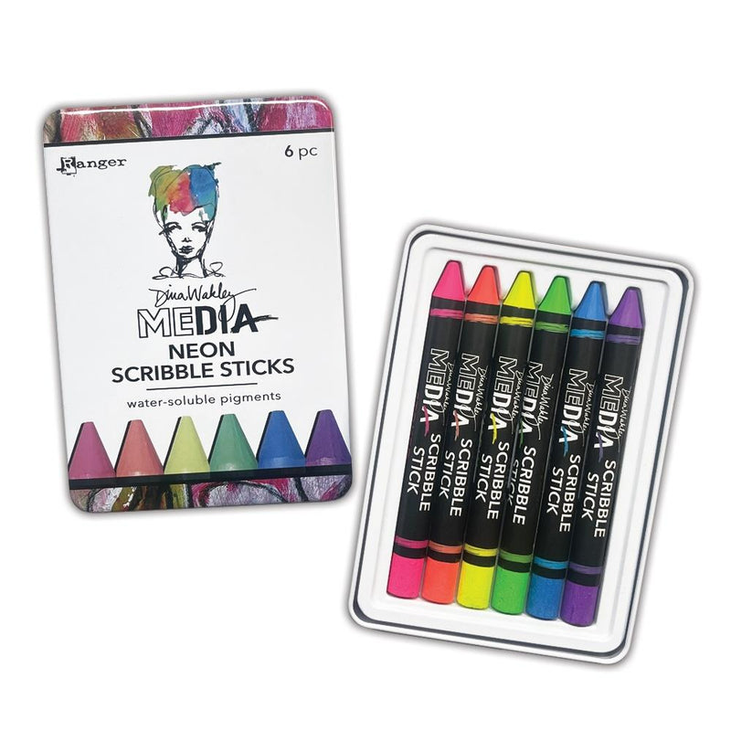 Dina Wakley MEdia - Scribble Sticks 4 - Neon, MDA85478