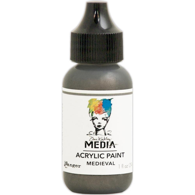 Dina Wakley Media Metallic Acrylic Paint 1oz, - Medieval, MDQ57895